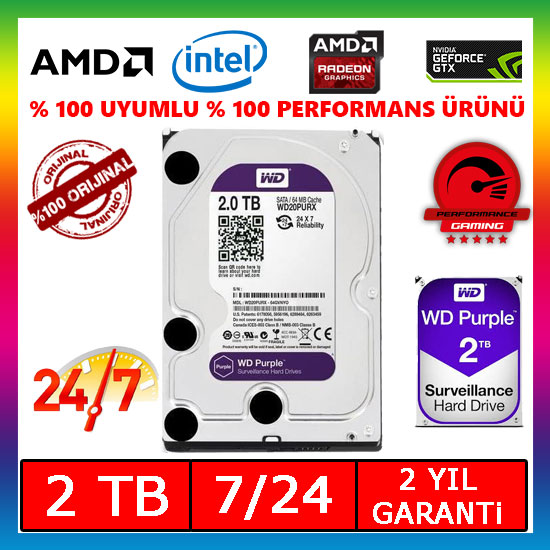 WD Purple WD20PURX 3.5" 2 TB SATA 3 HDD